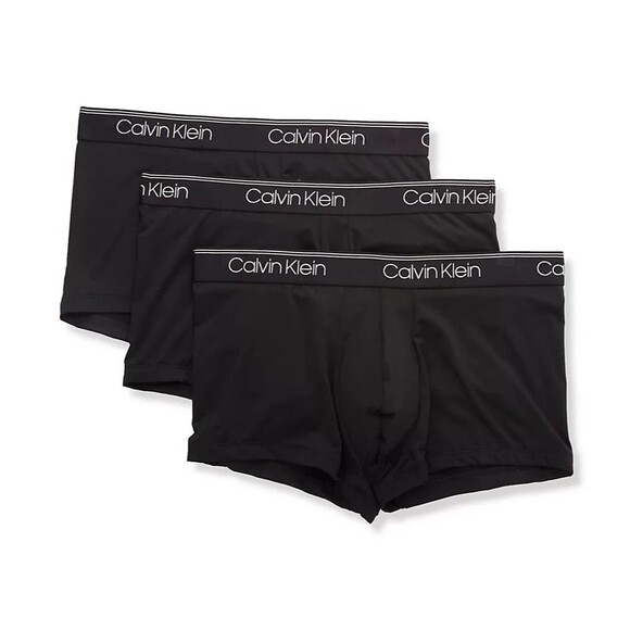 CALVIN KLEIN Boxer Brief Mens Medium Black 3-Pack Microfiber Low Rise Trunk - Picture 1 of 6